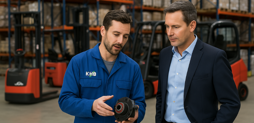 KHB technieker die uitleg geeft aan klant